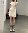 YANYAN KNITS Daisy mini dress YYK-YYW24-0021-XY ivory